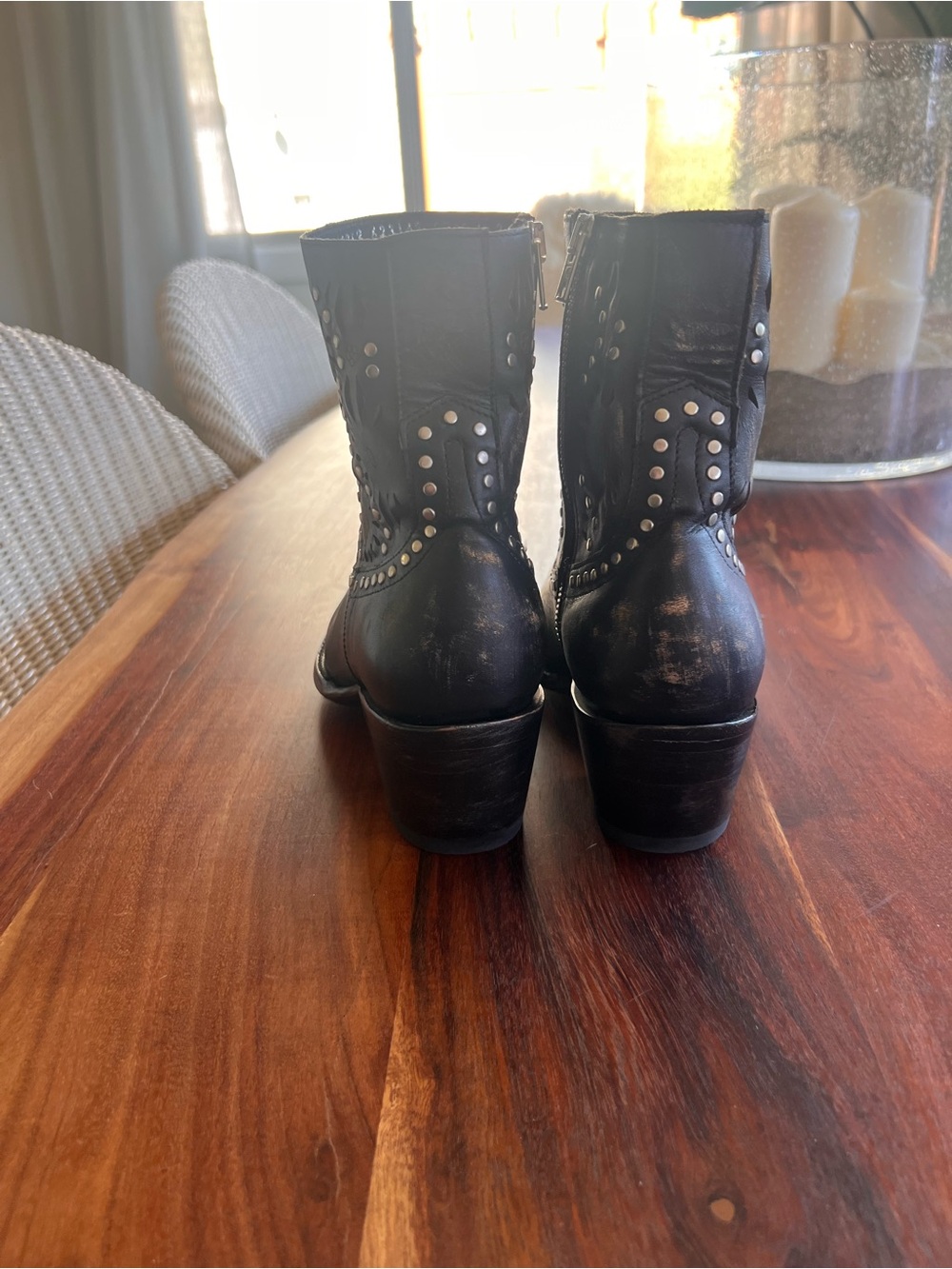 Old Gringo Black Studded Cutout Ankle Boots - Picture 3 of 6